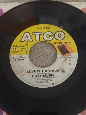 Roxy Music Love is the Drug / Both Ends Burning 1975 Stereo 45 rpm Vinyl Record