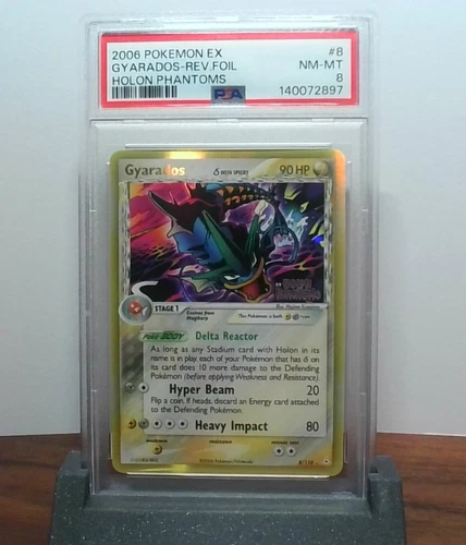 2006 Pokemon EX Holon Phantoms | Gyarados Reverse Holo Stamped 8/110 | PSA 8