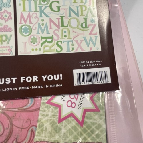 Kit de álbum de recortes para bebés K & Company 377 piezas rosa verde libro pegatinas de papel NUEVO - Imagen 10 de 11