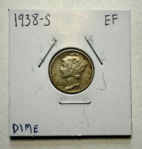 1938-S Mercury Dime SILVER - Extra Fine (EF)