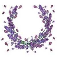 20 Servietten Lavender Wreath Lavendelkranz Blumen Provence Garten Natur 33X33Cm