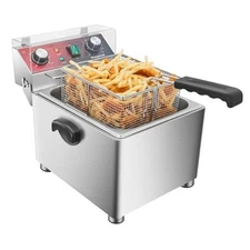 Mvegoiuok Electric Deep Fat Fryer With Basket and Lid 1800W 12L/12.7QT