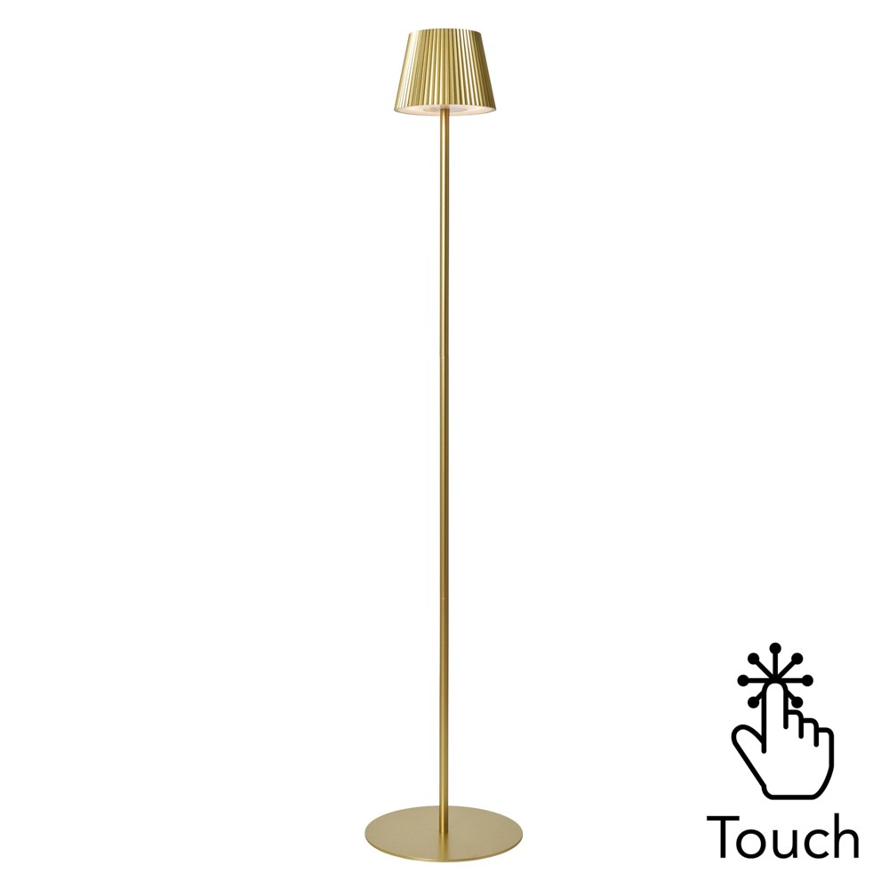 Litecraft Elowen Floor Lamp Rechargeable Touch Sensitive Integrated LED - Gold