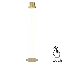 Litecraft Elowen Floor Lamp Rechargeable Touch Sensitive Integrated LED - Gold  