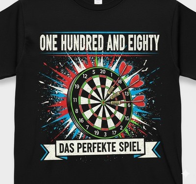 Herren T-Shirt Darts 180 One Hundred and Eighty Das perfekte Spiel Geschenk