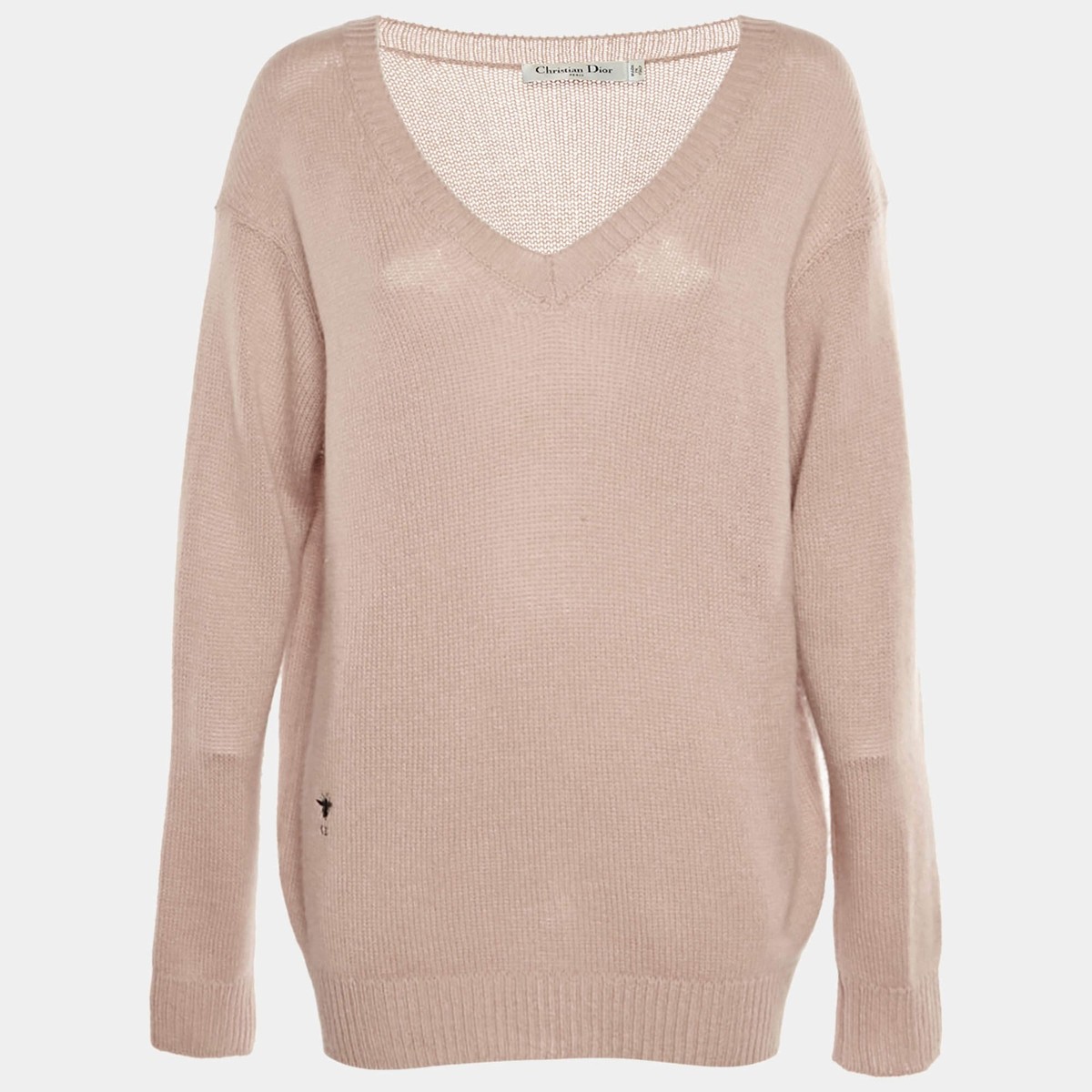Christian Dior Pink Wool Knit VNeck Sweater L | eBay