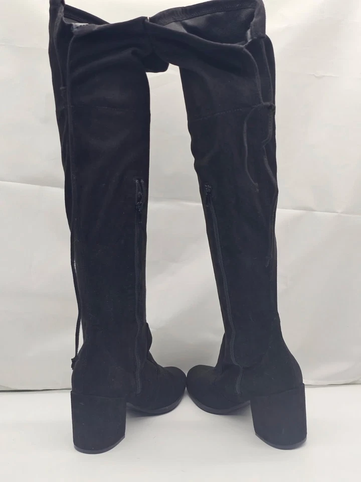 Ana Aikin Mujer Bota Rodillera Negra Imitación Gamuza Talla 9 Otoño Invierno Cremallera Foto 2 de 4