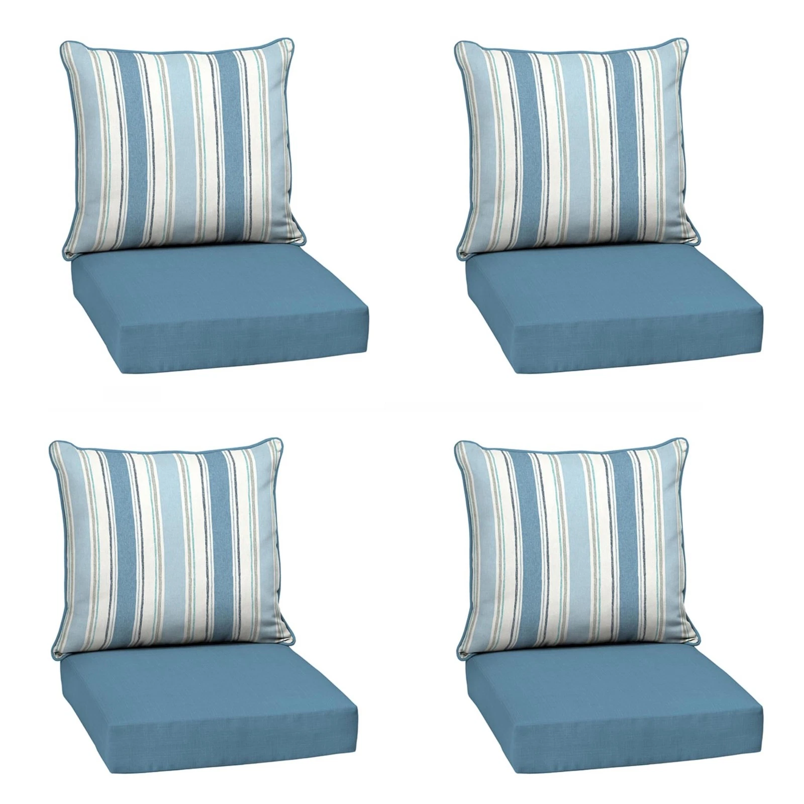 Outdoor Deep Seat Cushion Set (4-Pack), 24 in x 24 in, Weather-Proof, Rain-Proof
