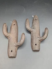 Cast Iron Cactus Wall Hook Coat Rack Purse Towel Key Heavy Duty Hanger Set Of 2