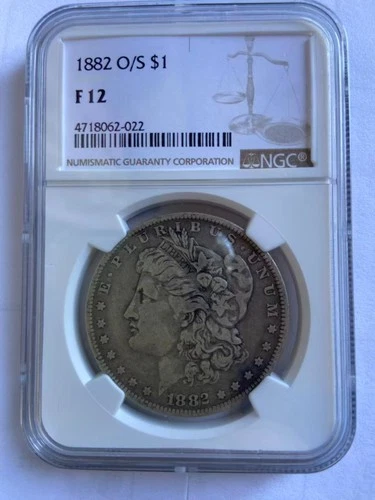 1882 O/S Morgan Silver Dollar NGC F12