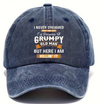 LUSTIGE BASEBALLMÜTZE GRÖSSE VERSTELLBAR GRUMPY & KILLING IT BLAU