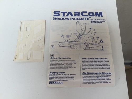 Starcom 1987 Shadow PARASITE Anleitung Booklet Sheet Coleco