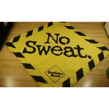 Vintage 1998 Nations Rent Advertising Bandana, No Sweat, 20" x 21"