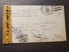 APO 887 LONDON, ENGLAND, UK 1943 Censored WWII Army Cover APO 12453