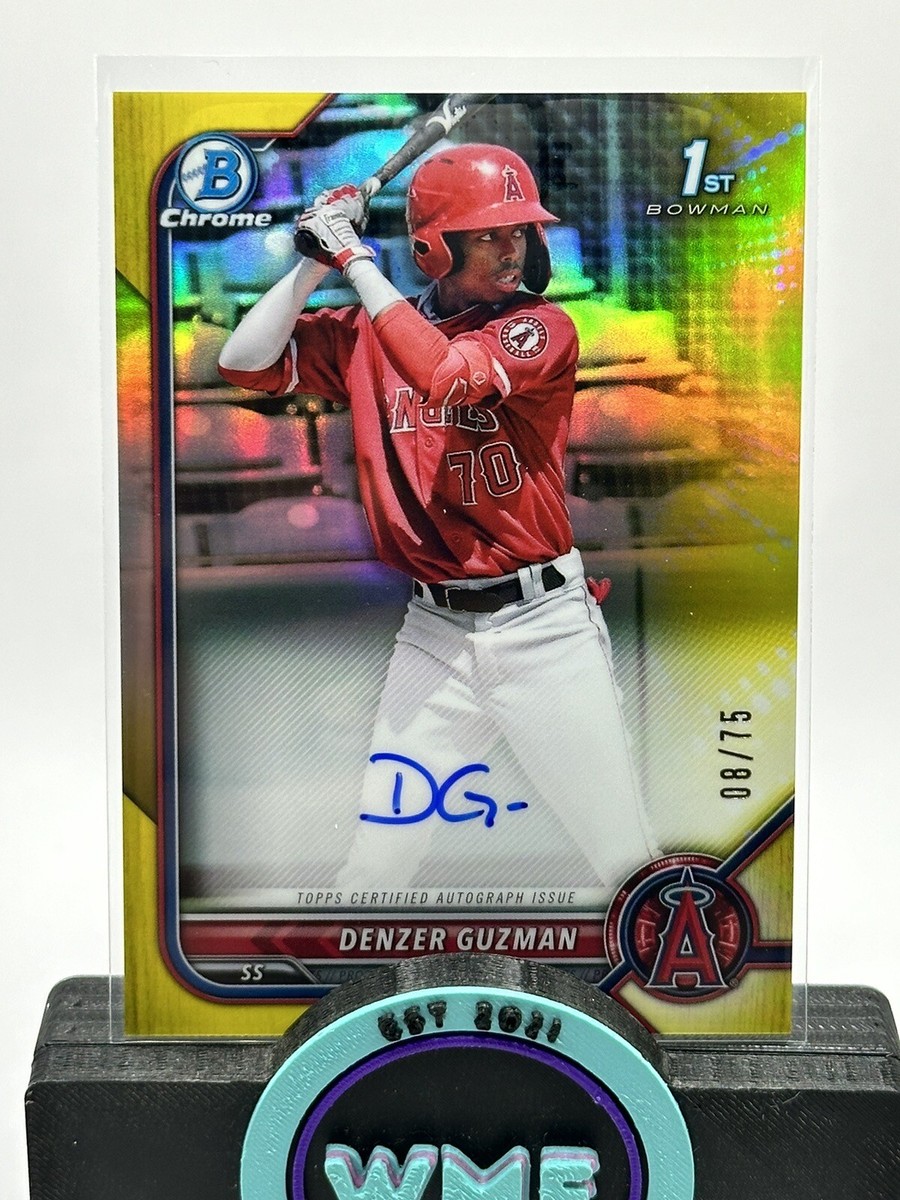 2022 Bowman Chrome Denzer Guzman Yellow Refractor 1st Bowman Auto 