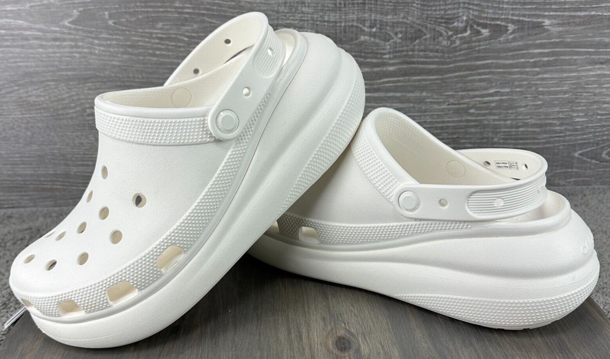 Crocs Classic Crush Platform Clogs White  Men’s 12 New With Tags & Bag Amazon.com | Crocs Unisex Mega Crush Clog Almond Tint/Multi  main image 3