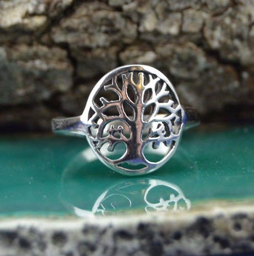 Anello albero della vita in argento sterling misure 4, 5, 6, 7, 8, 9 - Foto 3 di 10