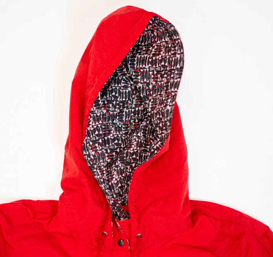 Vintage 90s Nike Swoosh Rain Jacket Men Size XL Red 1/4 Snap Windbreaker Red - Image 2 of 4