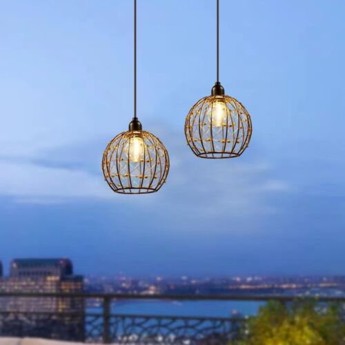 Rustic Outdoor Chandelier Lights with Copper Wire Shades – Perfect for Patios - Picture 4 of 9