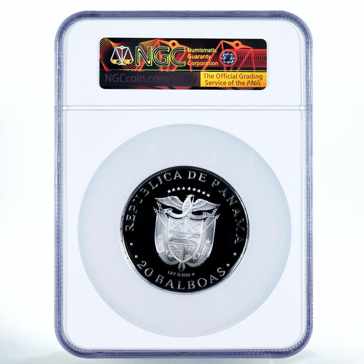 Panama 20 balboas Bicentennial Simon Bolivar PF 69 NGC