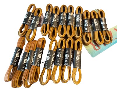 LOT 12 40'' 3mm 101cm COUGAR Leather LACES TAN 28 Long Shoelaces Strings Lace USA
