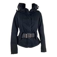 Marithe François Girbaud Y2k Black Belted Canvas Coat