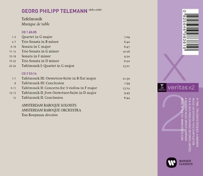 TON/ABO KOOPMAN - TAFELMUSIK 2 CD NEU TELEMANN,GEORG PHILIPP