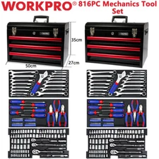 WORKPRO 816PCS Mechanics Tool Set Professional Hand Tool Kit Heavy Duty Case Box