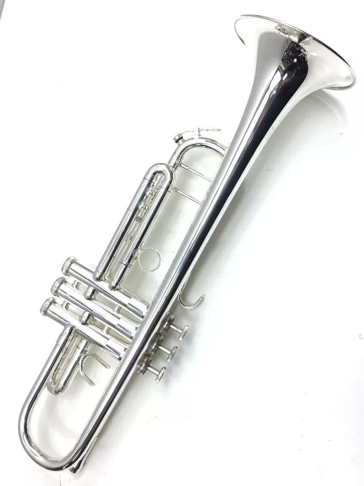 Trompeta KING K12 SP Bb plateada banda de marcha probada en EE. UU. con estuche Foto 3 de 4