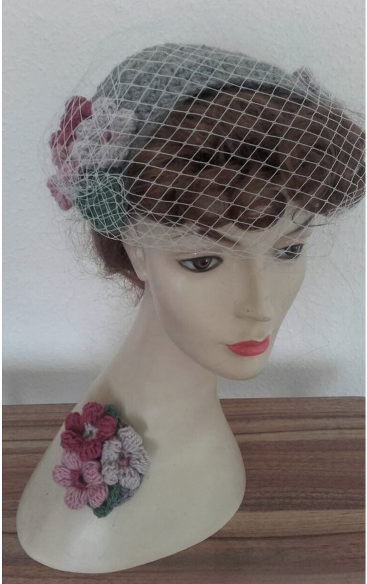 Vintage Birdcage Veil Fascinator 1940's 1950's Birdcage Veil Half