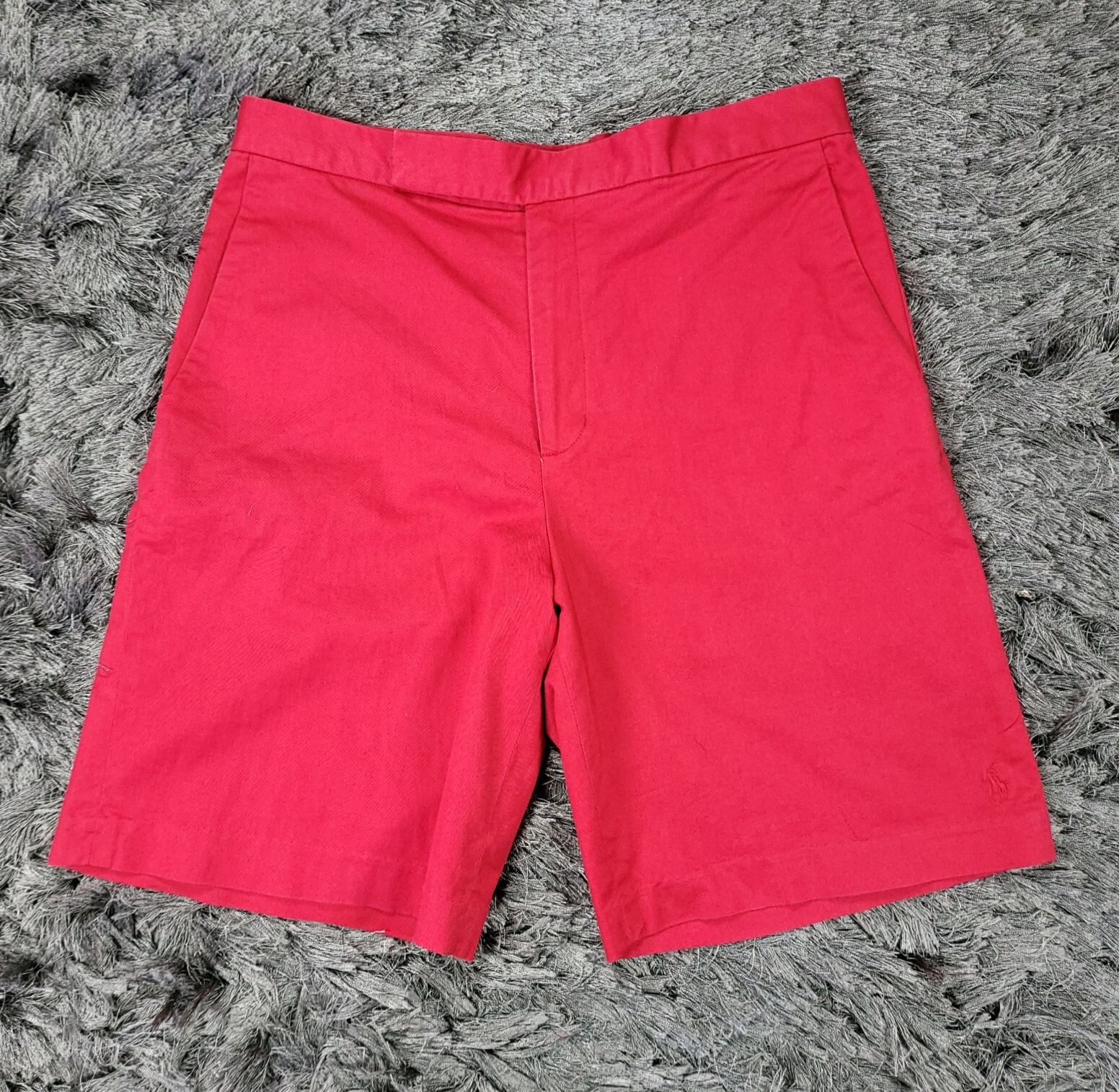 Ralph Lauren pantaloncino golf donna 10 rosso cotone ricamato logo pony vita alta