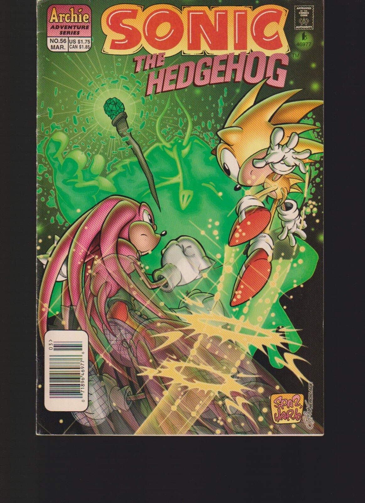 SONIC The HEDGEHOG #56 (1998) SUPER SONIC HYPER KNUCKLES Newsstand