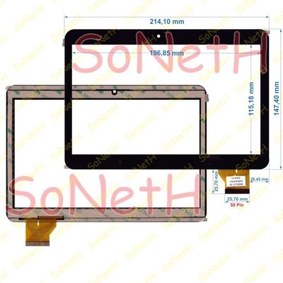 Vetro Touch Screen Nero Per MEDIATEK KT096H – Ricambio Originale