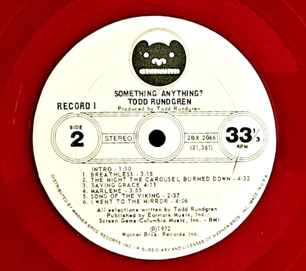 TODD RUNDGREN Something Anything US RED/BLUE VINYL 2-LP BX 2066 VG/G+ 1972 - Image 4 of 4