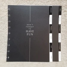Happy Planner Black and White Classic Planner Monthly Dividers January-December