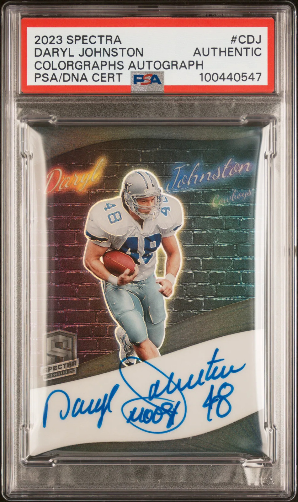2023 Spectra Colorgraphs Daryl Johnston On Card Auto PSA Authentic 114/149