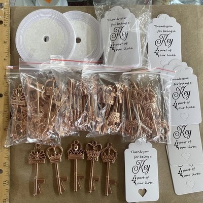 30 Count  Thank You For Celebrating With Us  Key Set ~ Copper Tone Wedding Favor