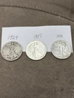 Silver Walking Liberty Half Dollars 90% Silver Lot Of 6