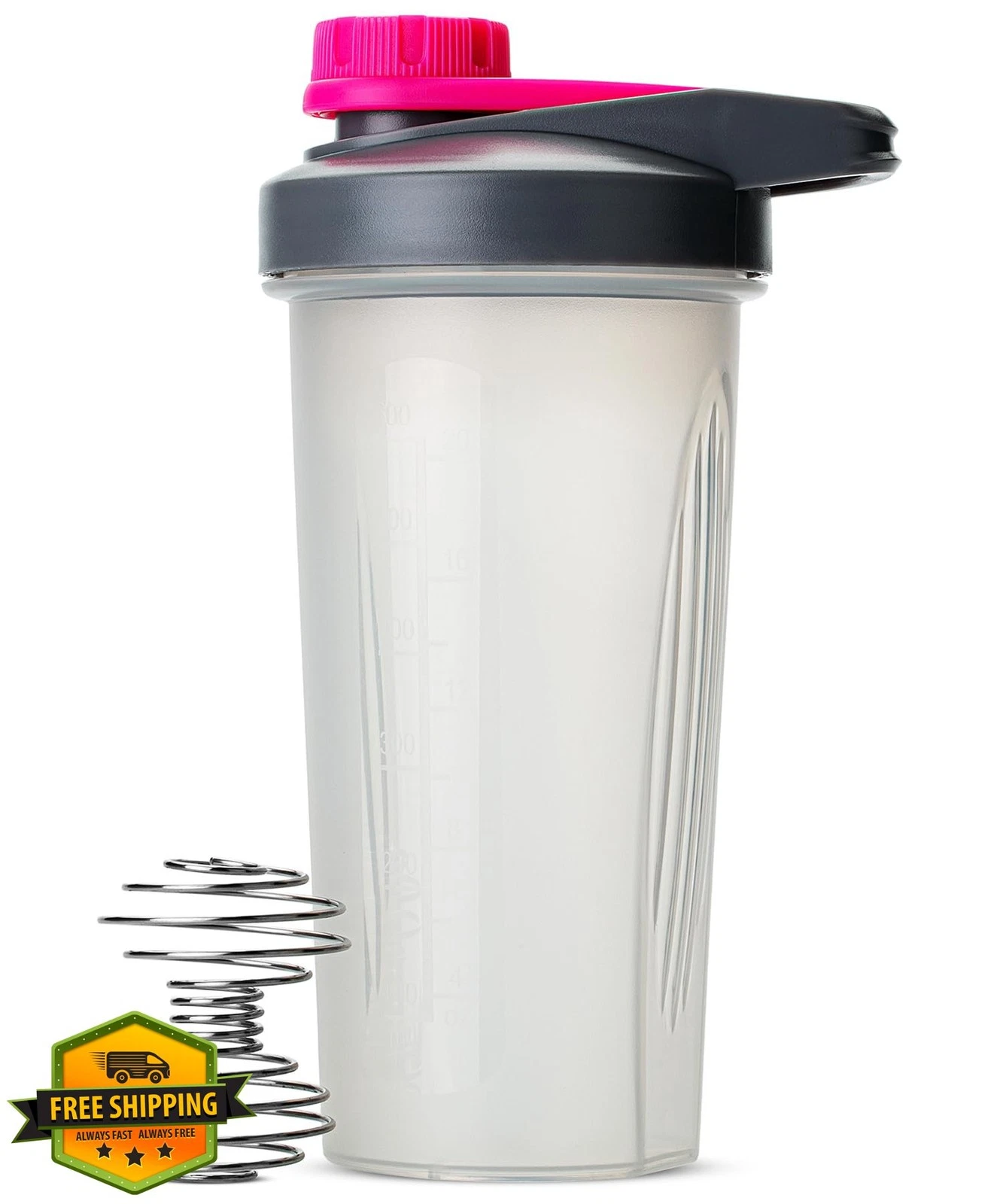 Mr. Pen Shaker Bottle Protein Mixes 28oz Gray Pink Whisk Ball