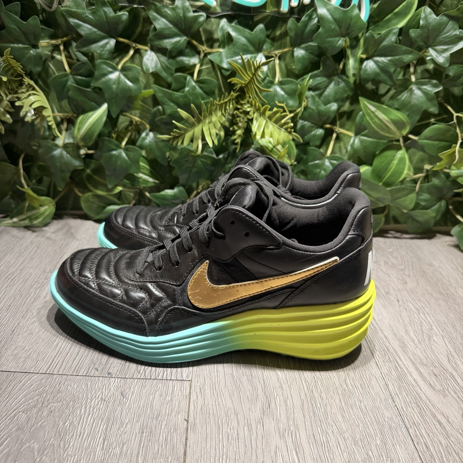 Rare Nike Lunar Tiempo Sky High Wedge Magista Pack 10 Black Leather image 5