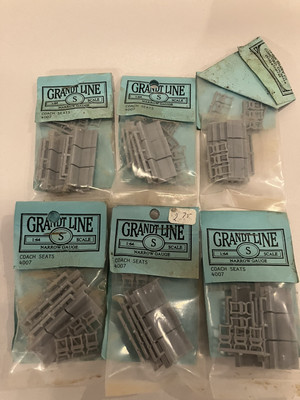 Lot Of 6 Grandt Line 4007 Coach Seats (Sn3) S-Scale NOS