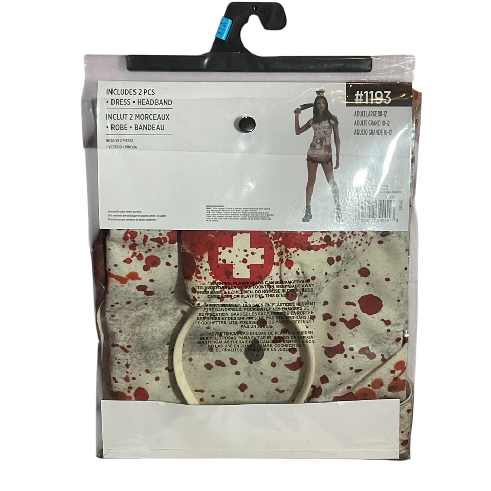 Disfraz de enfermera de terror de Halloween para mujer NUEVO TALLA L 10/12 Foto 3 de 4