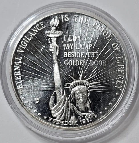 1983 1oz .999 Silver Proof Liberty Mint Vigilance Is The Price of Freedom Round