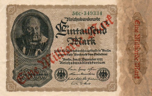 Genuine 1 Billion Mark German weimar inflation banknote 1922 very fine con !!