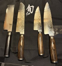 Shun 4 Piece Knife Set Chef’s Nakiri Kiritsuke with Case VG- Max Steel Knives 