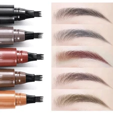 1pc 4-Pronged Waterproof Eyebrow Pencil: Long-Lasting Smudge-Proof Makeup - NEW