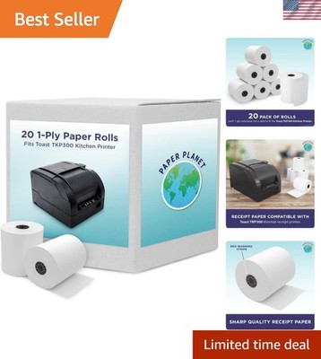 1-Ply White Bond Paper for Toast Kitchen Printer by Paper Planet | 20 Rolls |...