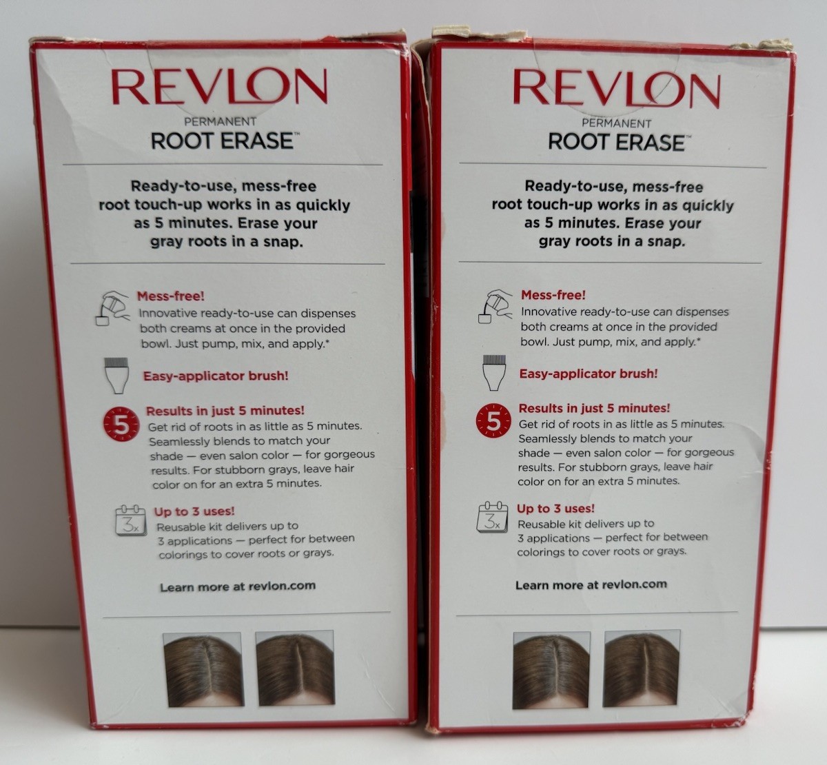 2 X Revlon Root Erase 3.2 oz Hair Coloring  - 5G Medium Golden Brown