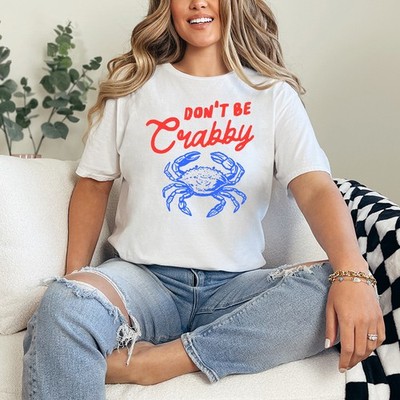 Don't Be Crabby Damen Ring-Spun T-Shirt Krabben Strand Geschenk für Sie