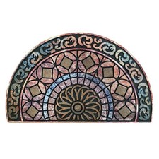 18" x 30" Half Round Door Mat Non-Slip Entryway Doormat Durable Rubber Door M...